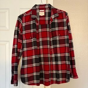 American Eagle Outfitters Flannel Red and Black Checkered Shirt